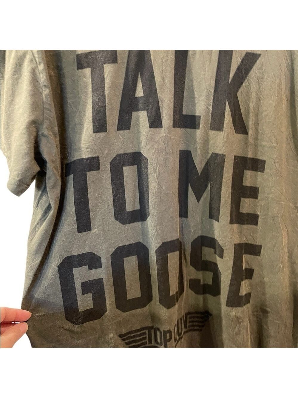 Top Gun Mens Green Short Sleeve Talk To Me Goose Graphic Tee Shirt Size: 3XL - Picture 2 of 5